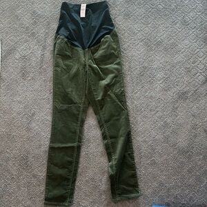 Olive Green Corduroy Maternity Jeans